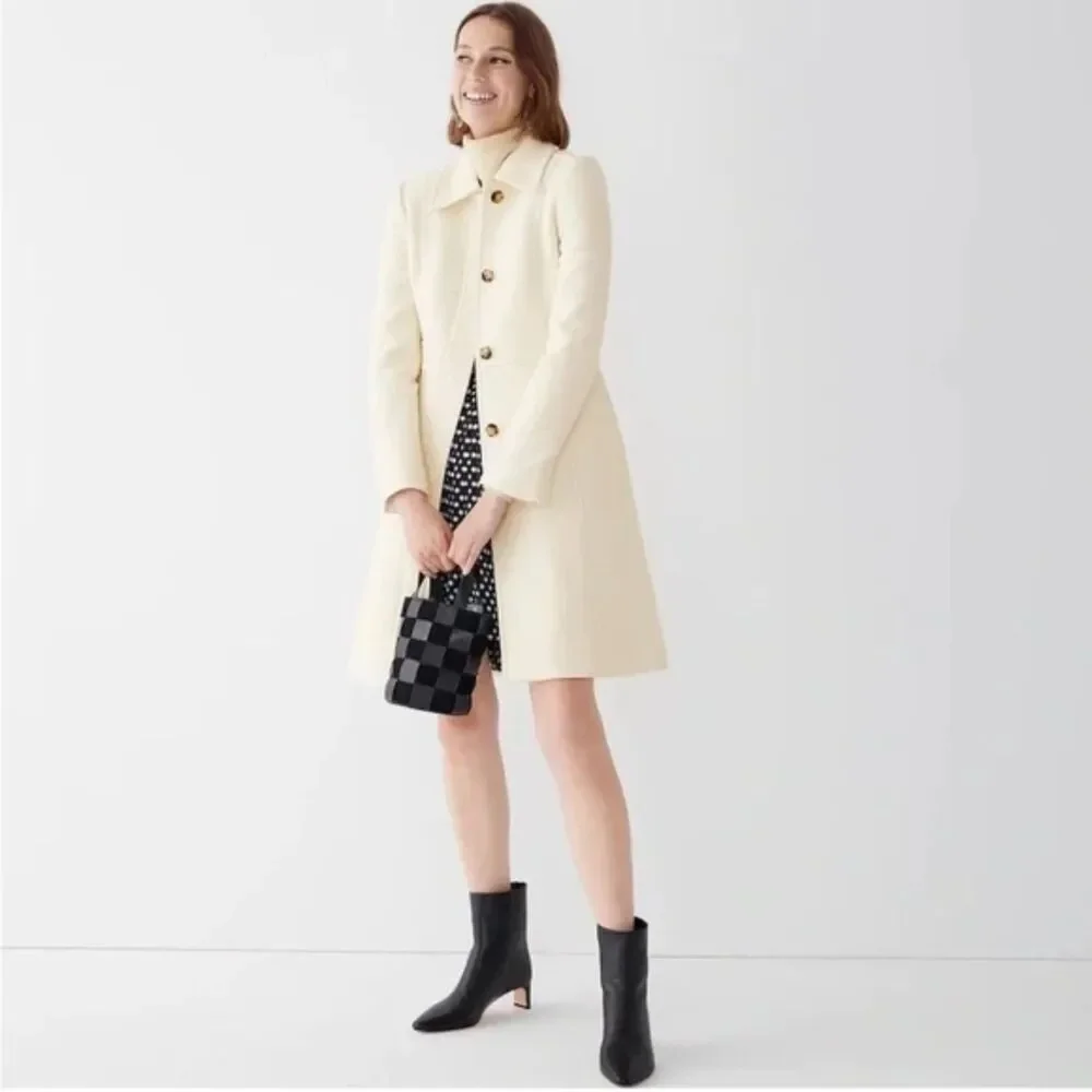 J.Crew Italian Double Cloth Wool Lady Day Coat in Vanilla Size S - Picture 16 of 16